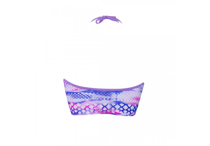 Πολύχρωμο Ελαστικό Διχτυωτό Τοπάκι & Κόσμημα - Le Désir Strappy Halter Top & Dazzling Eye Sparkle Bling Sticker