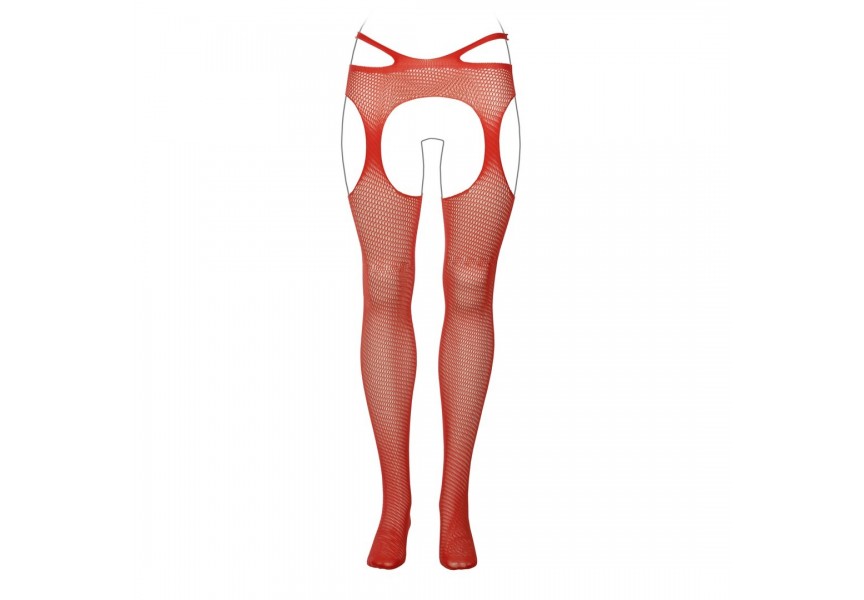 Le Désir Suspender Pantyhose With Strappy Waist XL-4XL Red