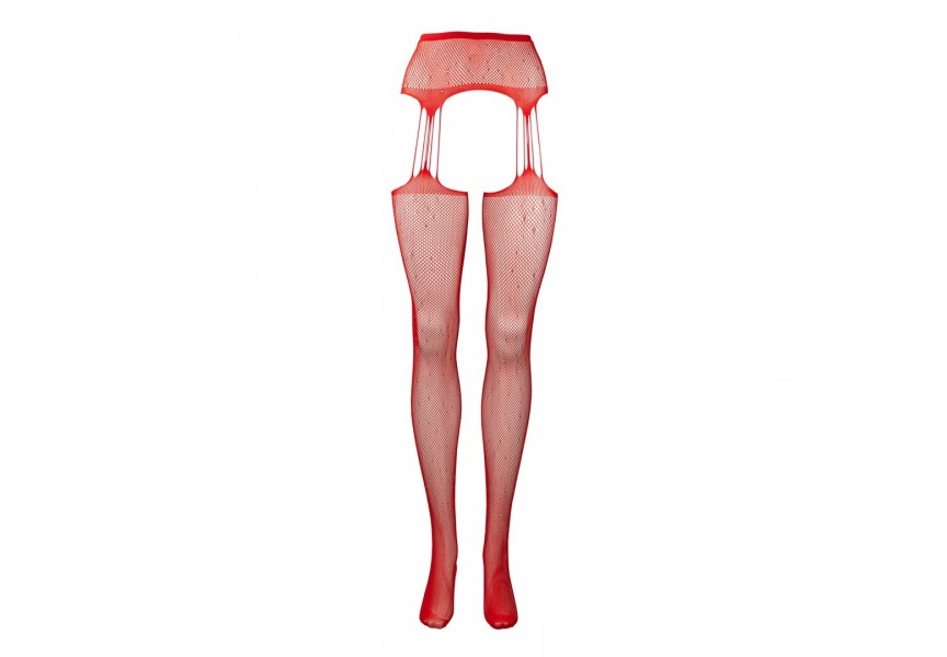 Κόκκινες Διχτυωτές Κάλτσες Με Ζαρτιέρες & Στρας - Le Désir Suspender Rhinestone Pantyhose Red