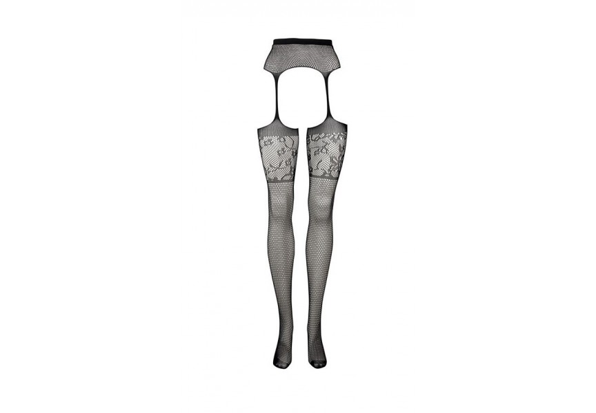 Mαύρες Διχτυωτές Κάλτσες Με Ζαρτιέρα - Le Désir Garterbelt Stockings With Lace Top 2XL-5XL Black