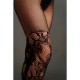 Le Désir Bodystocking With Off Shoulder Long Sleeves Black